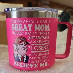 New Pink Insulated Greatest Mom Trump Mug Coffee Tea